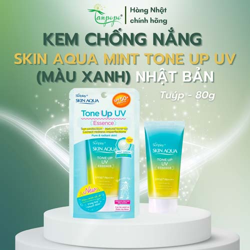 Kem chống nắng Skin Aqua Mint Tone Up UV 80g (Màu xanh)